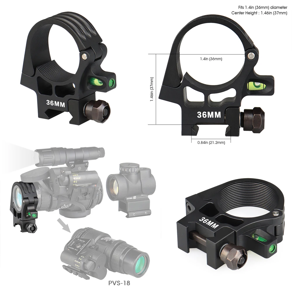 Tactical PVS-18 Night Vision Mount Scope Ring With Level Bubble For 21.2mm Rail HS24-0252