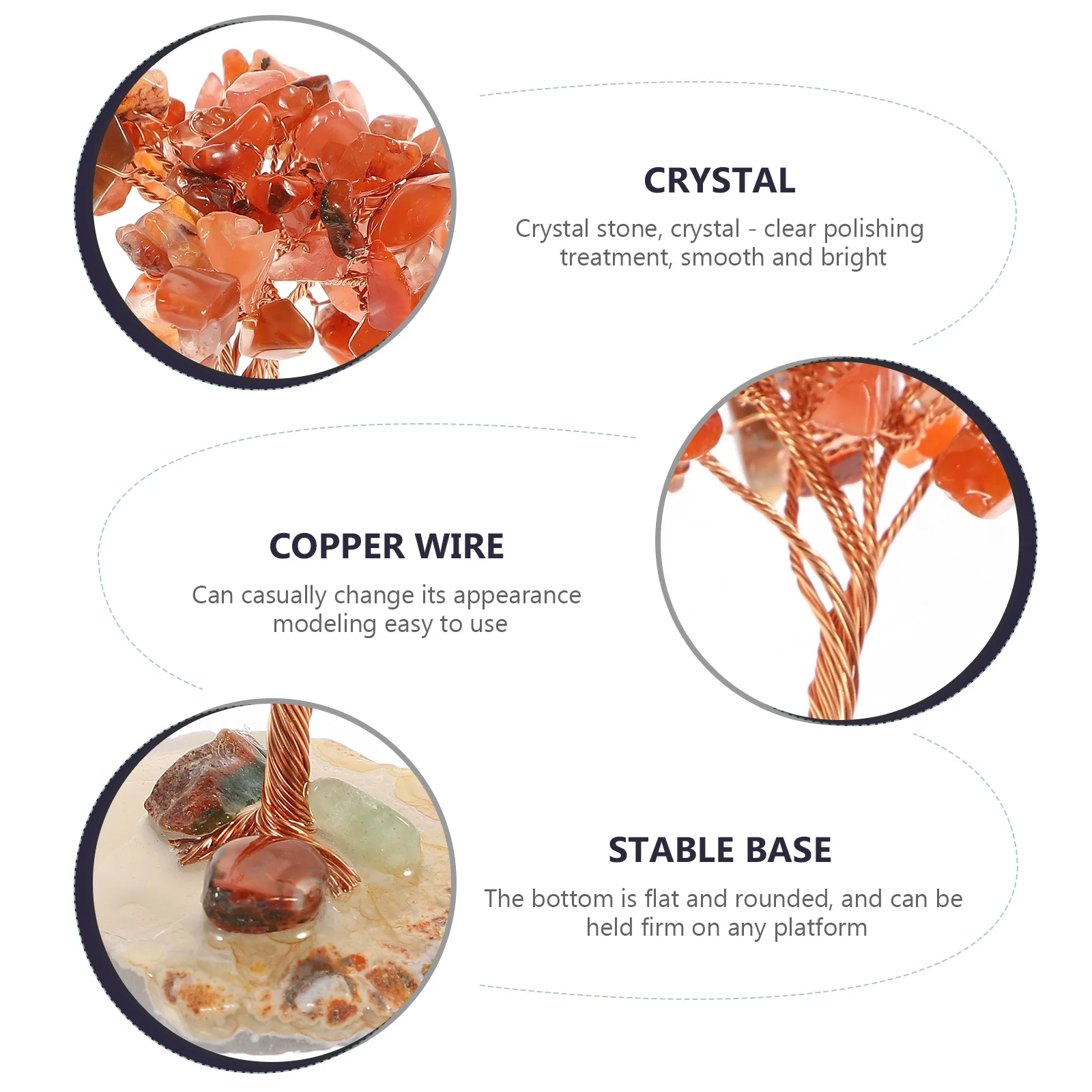 

Exquisite Crystal Tree Ornament Desktop Decorative Craft Home Office Living Room Tabletop Adornment Fine Artwork Gift Fortune