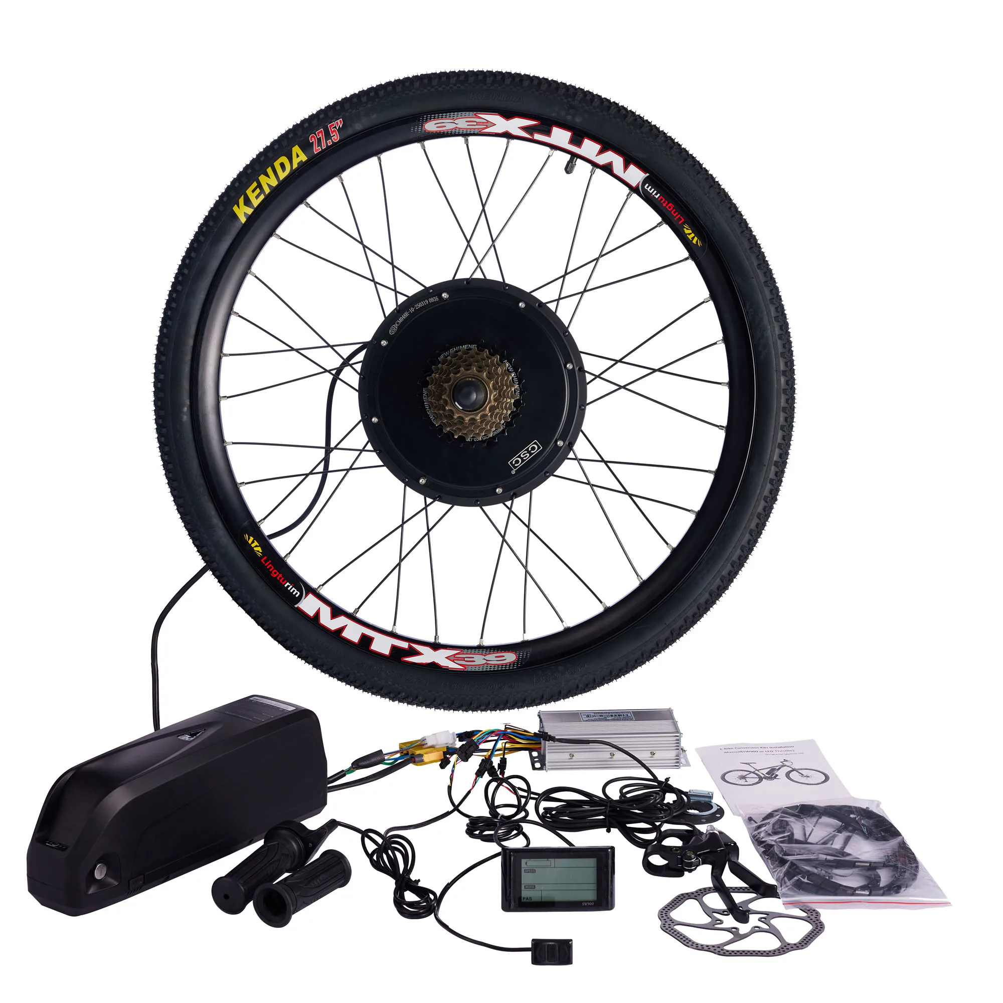 CSC UK Stock 26" 27.5" 29" ebike Conversion Kit 48V 18A 25A battery  e-bike 48V 1000W 1500W motor Rear Wheel MTX rim Disc Brake
