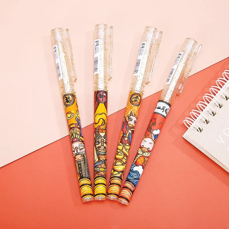 

4Pcs \set Creative Gel Pens 0.5mm Black Ink for Office Accessories School Students Writing Pens Cute Stationary Supplies Gift
