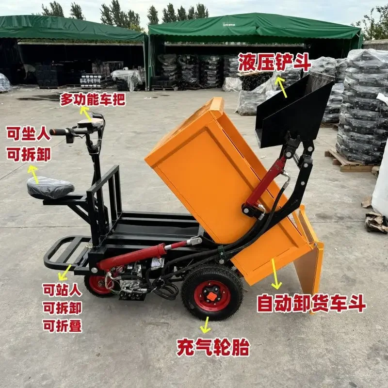 Dump dump truck Farm  cleaning truck Self-installed automatic cow and sheep  scraper Small electric manure cleaning forklift