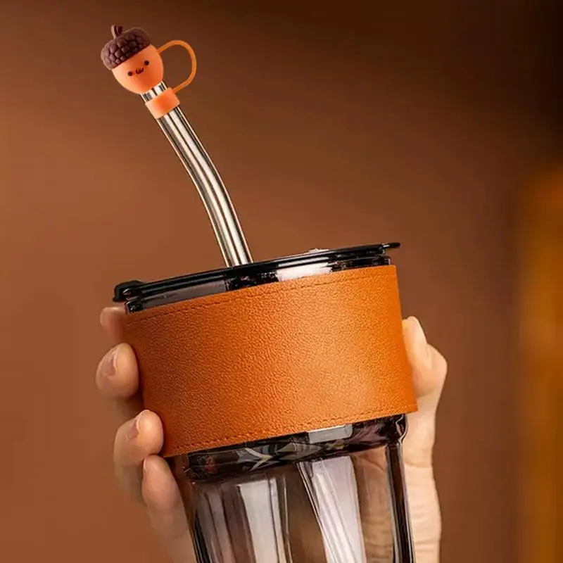 Cute Straw Toppers For Tumblers Reusable Drinking Dust Plugs Set Cute Dust-Proof Silicone Accessories Reusable Drinking Dust view 2