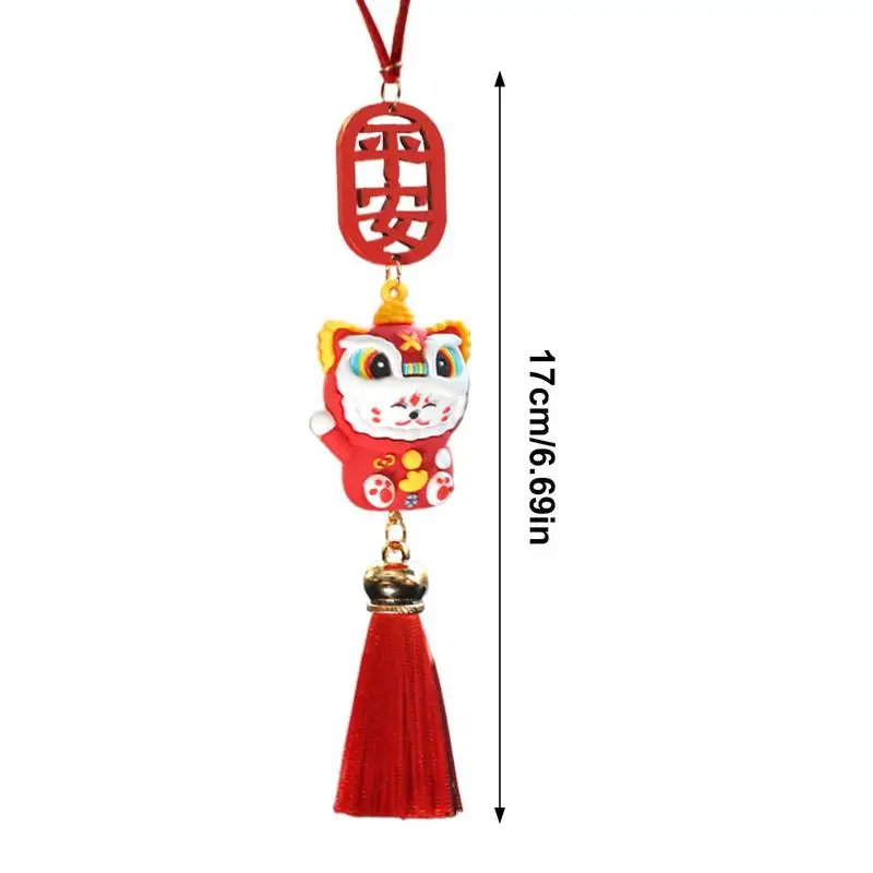 Chinese Car Pendant Chinese Style Car Mirror Hang Ornament Car Rear View Mirror Auspicious Charm with Tassels Car Interior