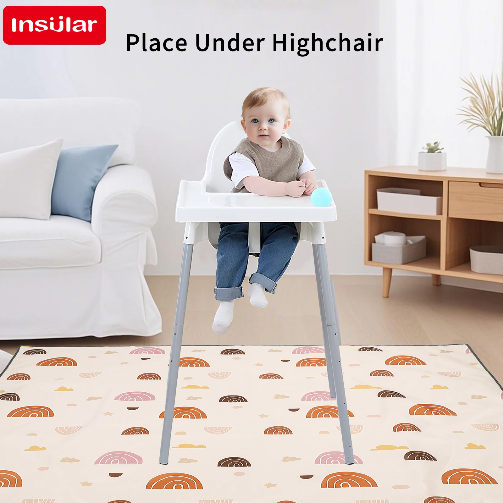 Kids Education Nursery - Tapis éducatif durable pour enfants, antidérapant,