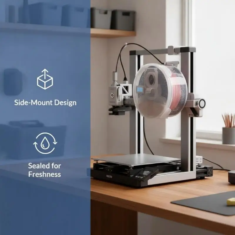 Wall‑Mounted 1KG 3D Printer Filament Dry Box Dust‑Proof Moisture‑Resistant Sealed Storage Case with Filament Holder