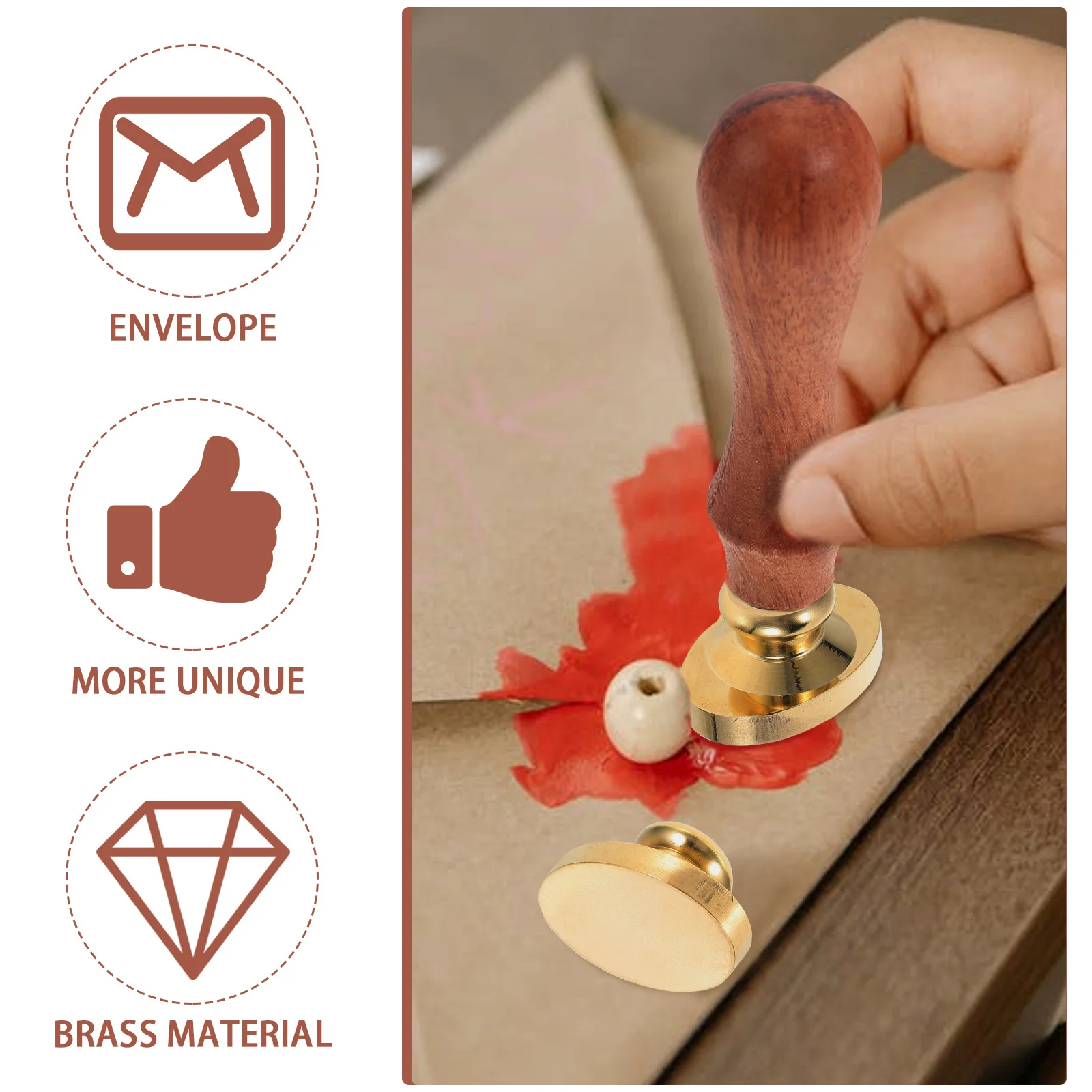 Blank Wax Seal Stamp Brass Envelope Sealing Lacquer Head Replacements Sealer Wedding