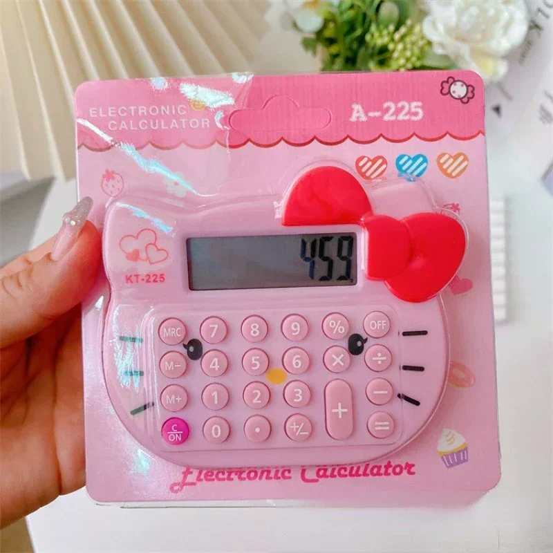 Anime Figure Sanrio Kawaii Kuromi Hello Kitty 8 Digits Mini Calculator Office School Student Accounting Creative Ideas Wholesale