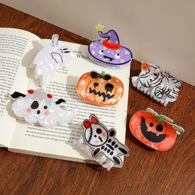 Halloween Hair Claw Clip Cute Cartoon Creativity Pumpkin Wizard Hat Modeling Hair Claw New Fashion Creativity Exquisite Clip