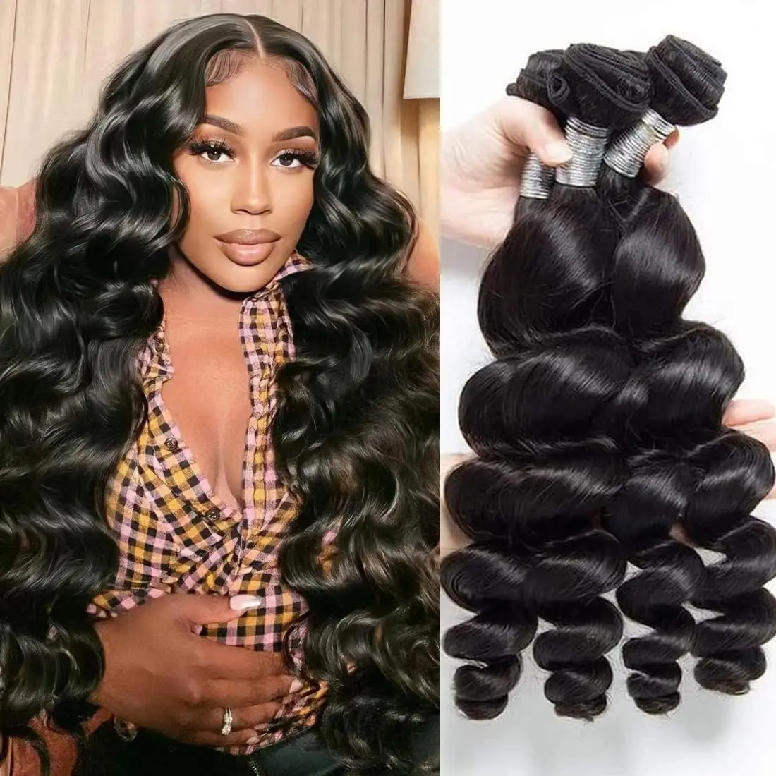 

Свободная волна 32, 34 дюйма, бразильские необработанные девственные необработанные 100% наращивание человеческих волос, свободные пучки глубоких волн, плетение с двойным утком