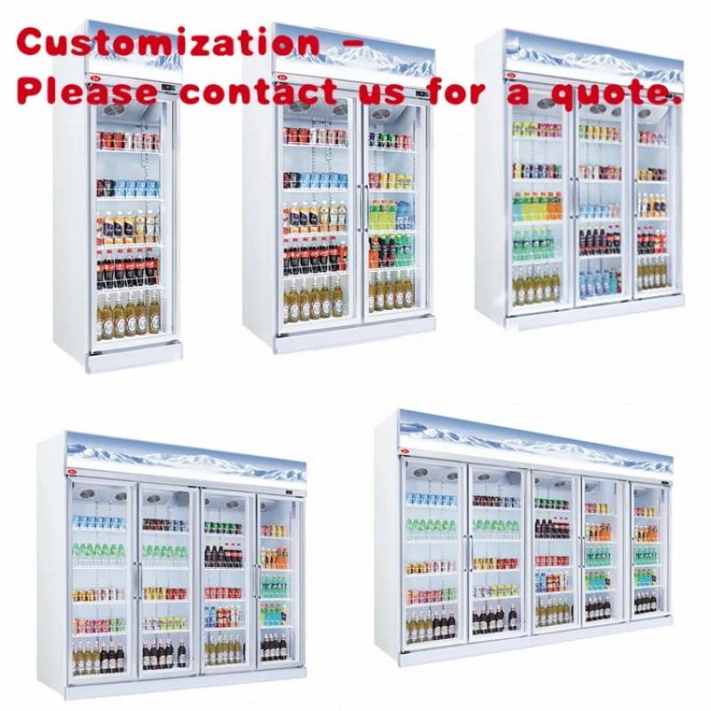 

custom.Refrigerator Equipment Glass Door Showcase Stainless Steel Glass Door Display Fridge Beverage Chiller