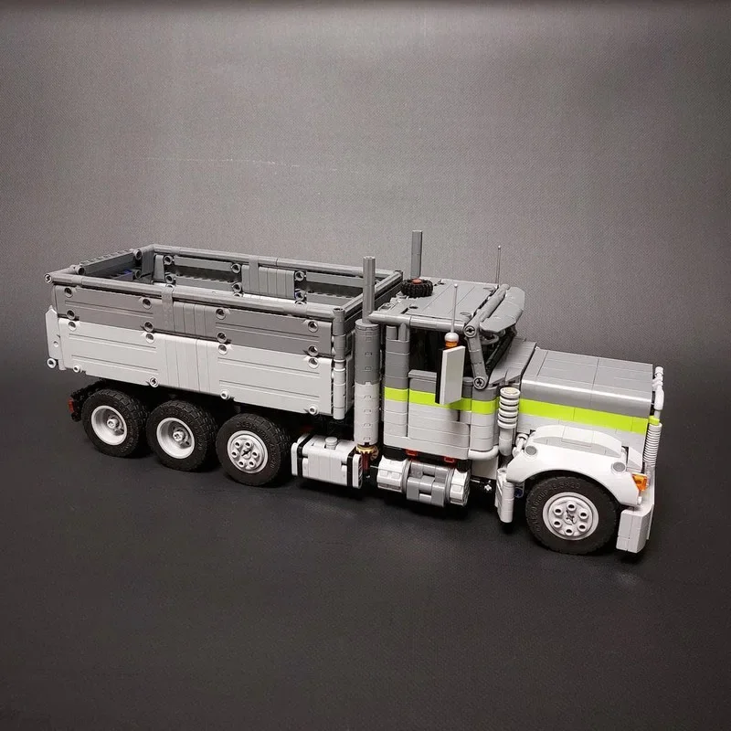 MOC- 129295 Freightliner Klasyczny dzień Cab Wywrotka Model klocków budowlanych 1746, części Edukacyjna zabawka urodzinowa dla dzieci Prezent