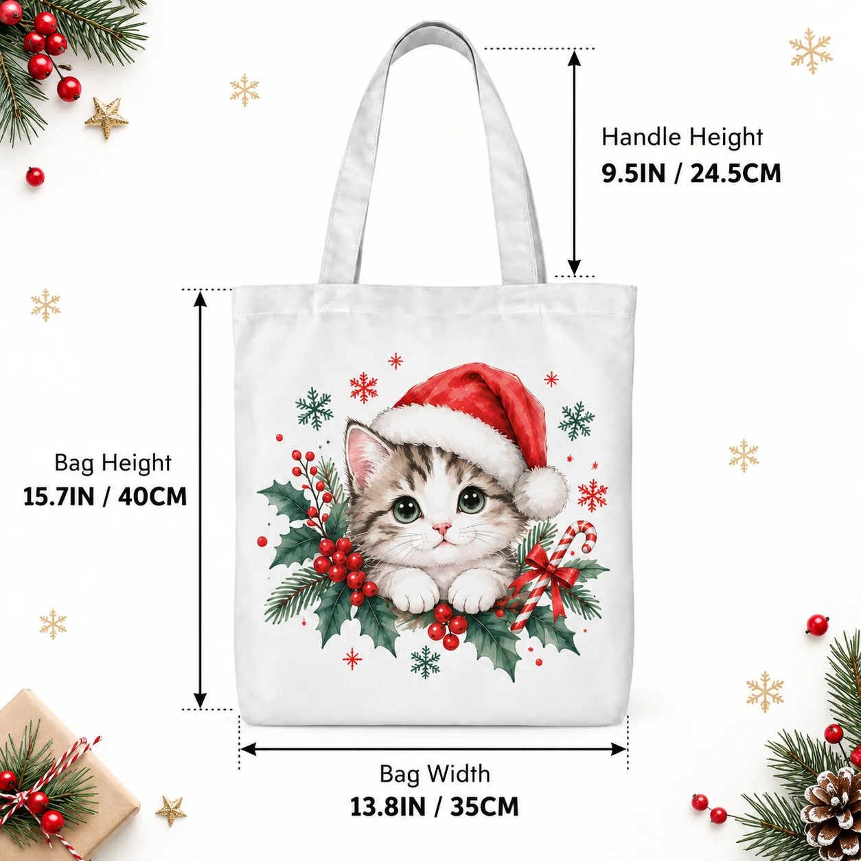 Personalized Tote Bag Custom Tote Bag 35x40 White Canvas Reusable Shoulder Shopping Bag with Photo Logo Print for Daily Use Gift