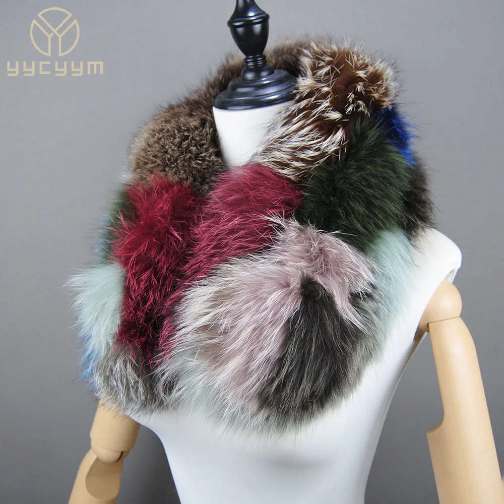 

Новый женский зимний теплый шарф из натурального лисьего меха, вязаный кольцо из натурального лисьего меха, женский модный шейный платок, шарфы, женская бандана из натурального меха