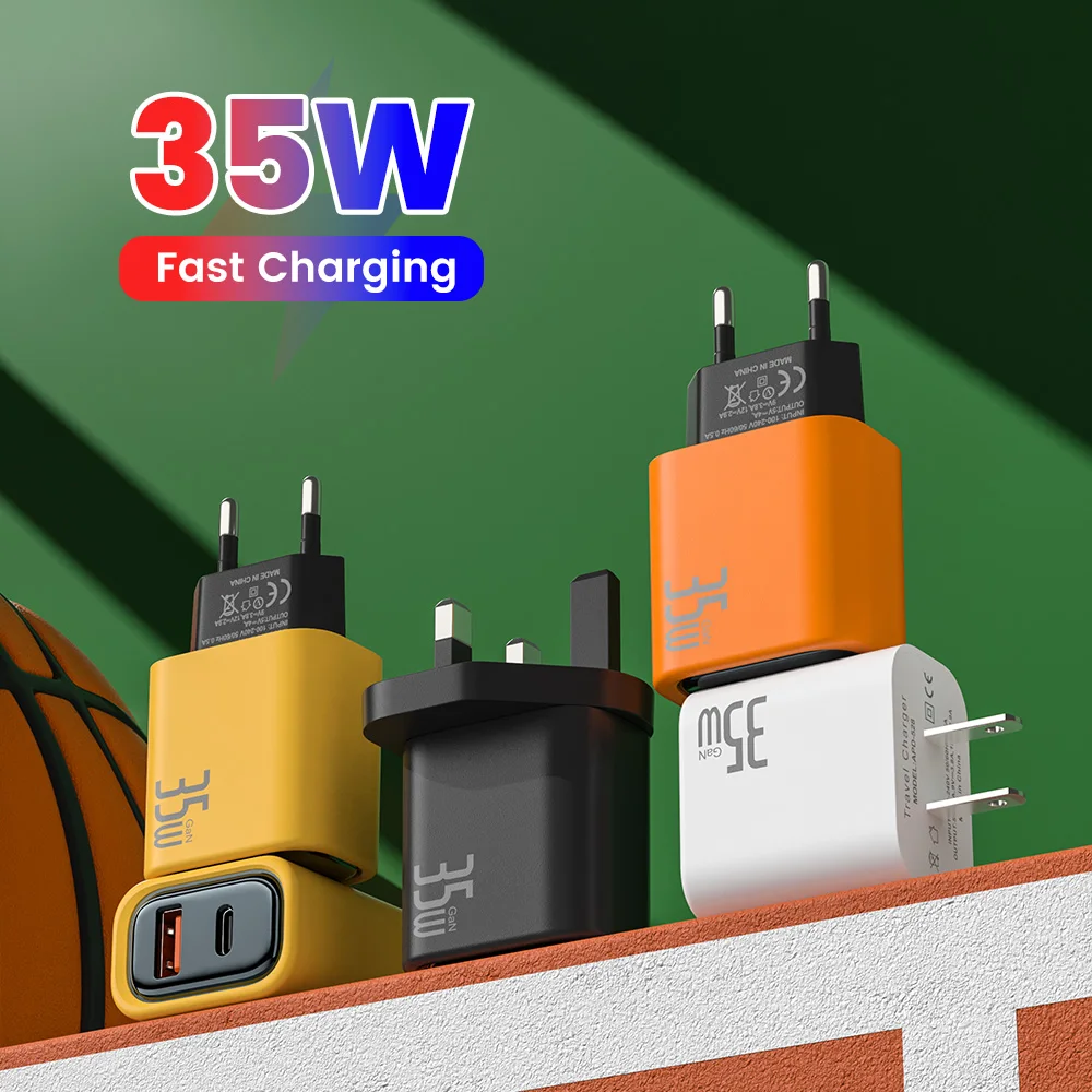 35W PD USB C Fast Charger For iPhone 17 16 Samsung Xiaomi QC3.0 USB Fast Charging Wall Charger Adapter PD20W USB C Power Adapter