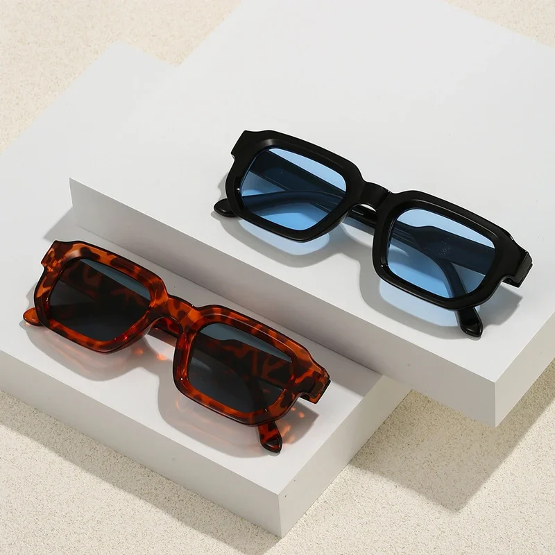 Herren Vintage Rechteckige Sonnenbrille Mode Retro Sonnenbrillen Luxusmarken-Design UV400 Schutz Brillen Damen Goggles