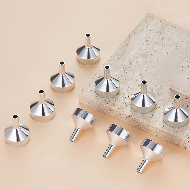 5Pcs Stainless Steel Mini Funnel Kitchen Oil Liquid Funnel With Detachable Filter Wide Mouth Funnel For Canning Kitchen Tools