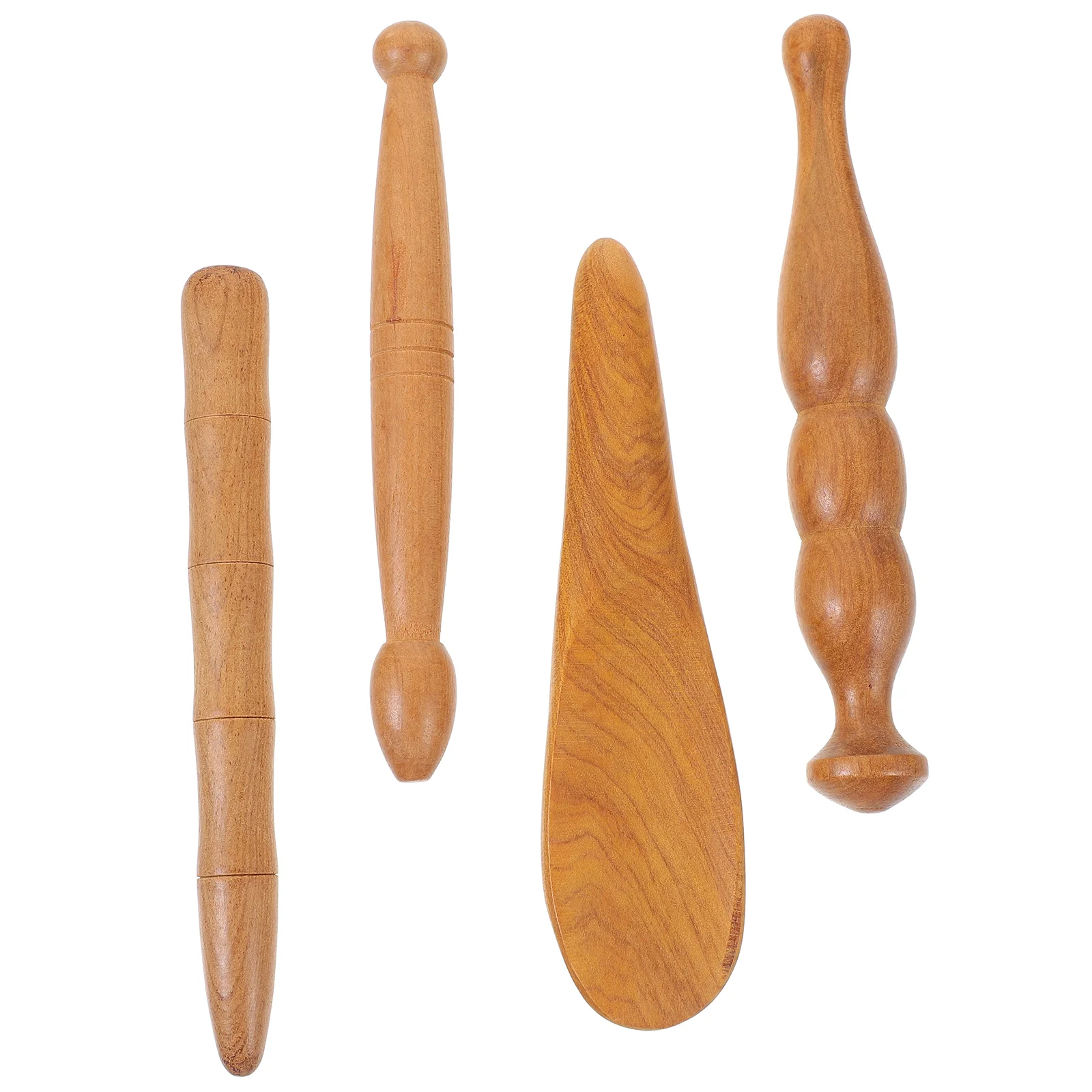 4 Pcs Massager Foot Body Tools Massaging Supply Manual Sticks Acupuncture Points Acupoint Wooden