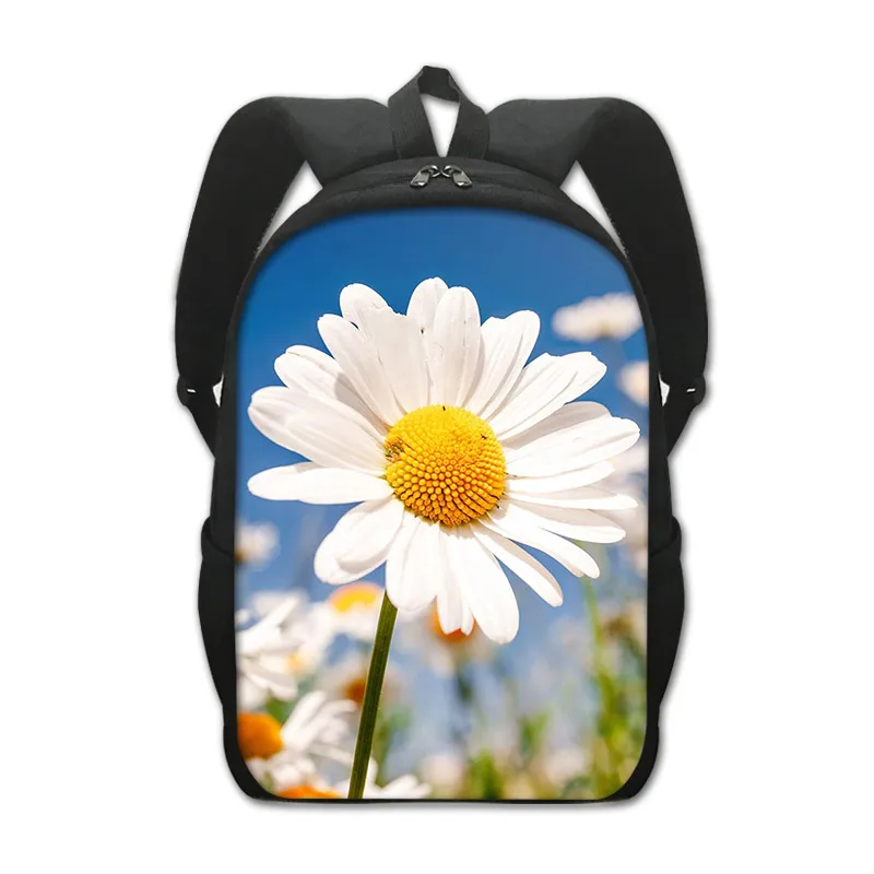 

Edelweiss / Irises / Daisy Flower Print Backpack for Teenager Boys Girls Pretty Butterfly School Bags Daypack Children Bookbag