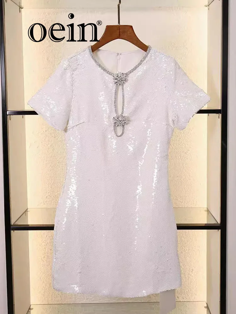 

[oein] 2024 Home's Year Spring and Summer New Slim Fit Pearl Dress with French Luxury and Hepburn Style Dress