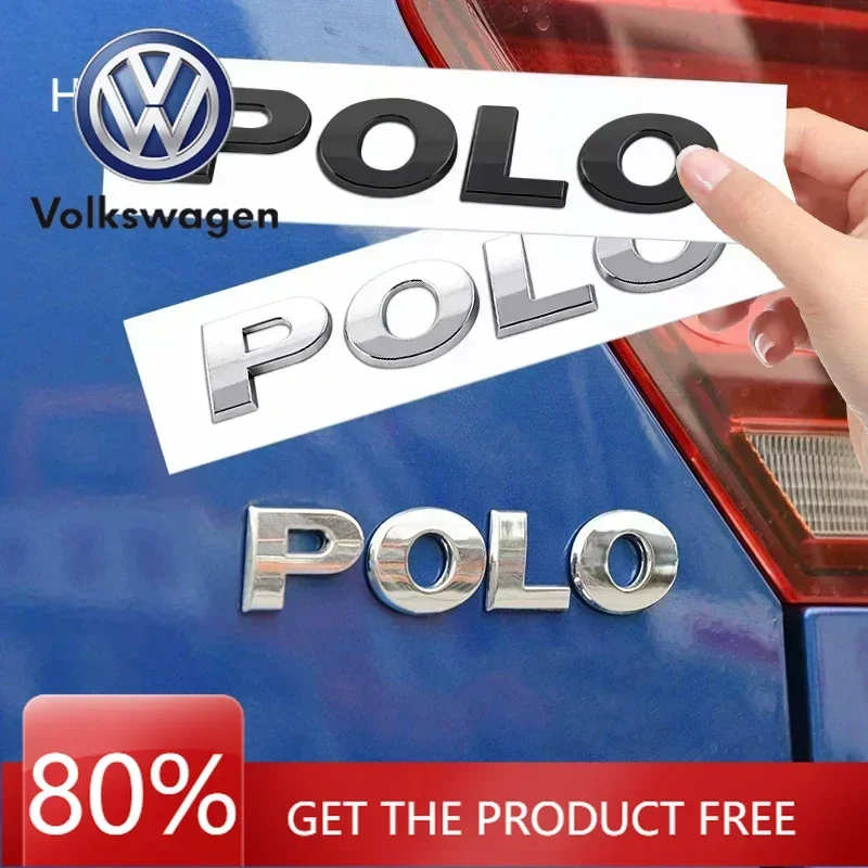 

For VW Volkswagen Jetta MK5 Golf Black Silver Chrome 3D ABS POLO Rear Trunk Sticker Car Styling Auto Body Side Fender Badge Lett
