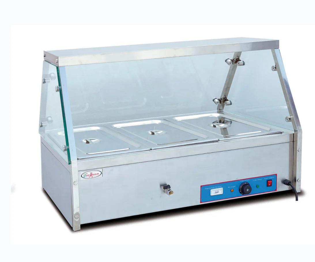 

Stainless Steel Restaurant Fast Food Display Warmer Catering Equipment Buffet 3 Pans Bain Marie