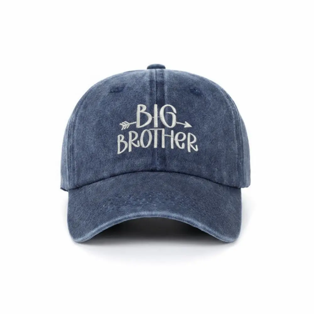 Fashion Washed Cotton Big Brother Big Sister Caps Vintage Adjustable Dad Hat Breathable Siblings Baseball Hats Gifts