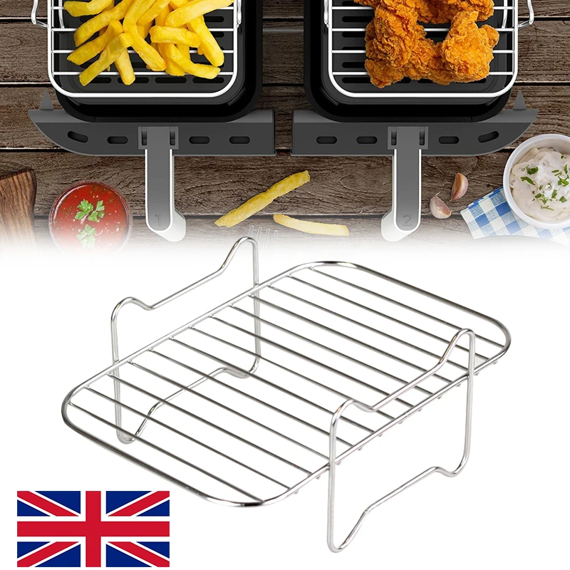 Air Fryer Rack Stainless Steel Double Basket Grill Sticks Accessories For Ninja