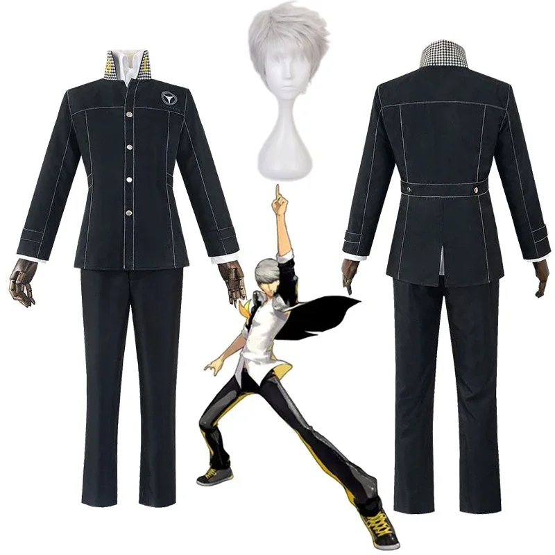 Anime Yasogami Yu Narukami Cosplay Costume Shin Megami Tensei P4 Cosplay Adult Men Boy High School Uniform Costume Set