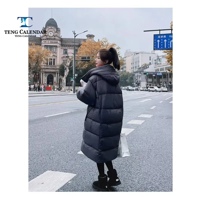 Down Jacket Fashion, Korean Loose Long Style, Thick White Duck Down Jacket, 2024 Winter Women's New Style