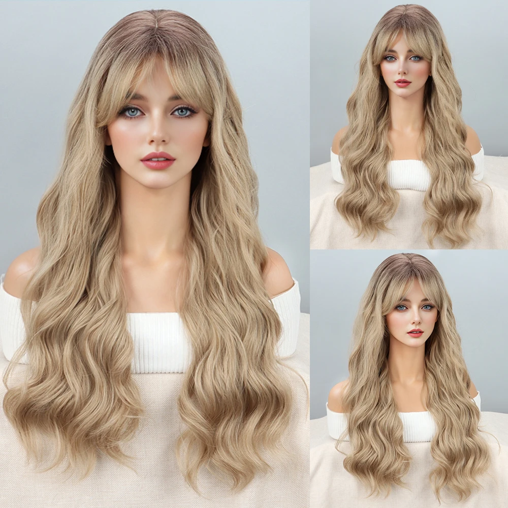 Synthetic High Heat Resistant Material Water Wavy Curly  Suitable For Everyday Cosplay Wea