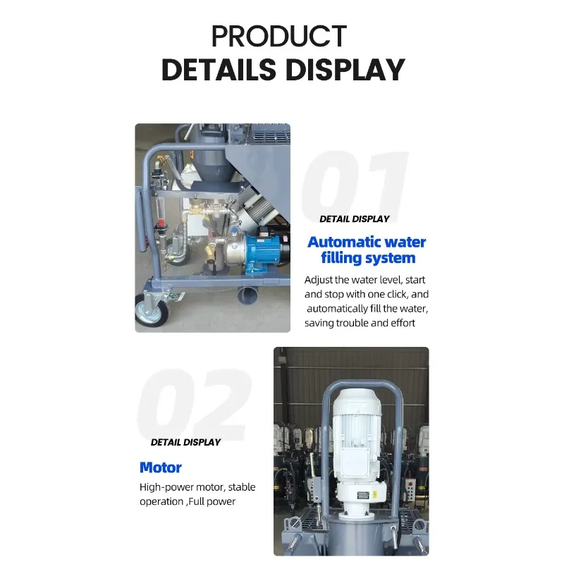 

Professional Concrete Mortar Spraying Machine High Efficiency Shotcrete Wall Putty Plastering Spray Equipment for Builders