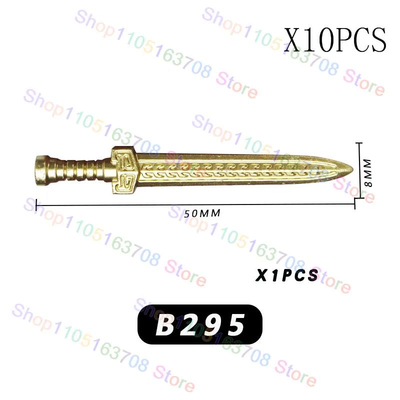 Medieval Roman Knight Figure Military Accessories Building Blocks Sword Hammer Axe MOC Shield Sword Bow Bricks Child Toys PJT065