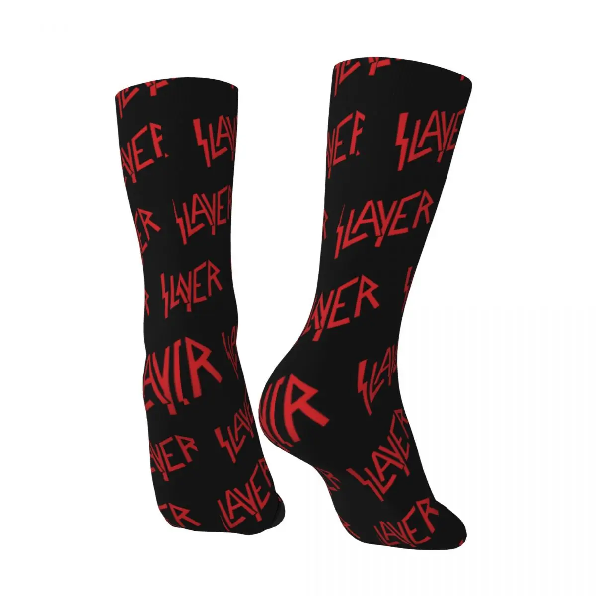 Calcetines de compresión con estampado divertido para hombre, calcetín con logotipo de Hip Hop, Harajuku Slayer, patrón feliz sin costuras, regalo informal