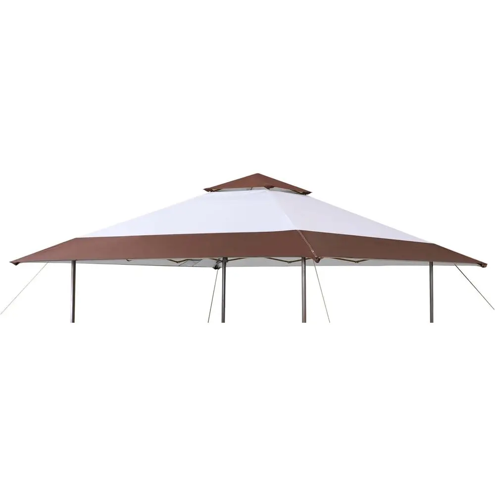 

13 x 13 Outdoor Replacement Top Cover, White/Brown