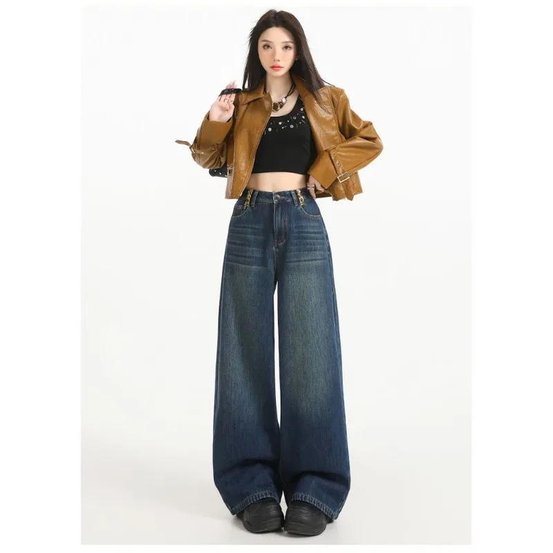 Women's Y2K Loose Jeans Casual Slim Fit Denim Pants Vintage Wide Leg Trousers Relaxed Baggy Jeans for Casual Wear