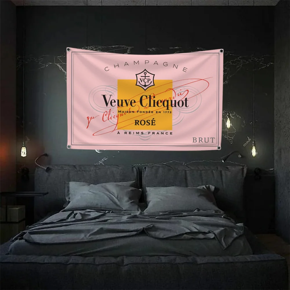 Double Penetration  Veuve Clicquot Flag Fall Decor Home Garden Personalized Items Flags for Bedrooms Flag to Hang Outdoor Custom