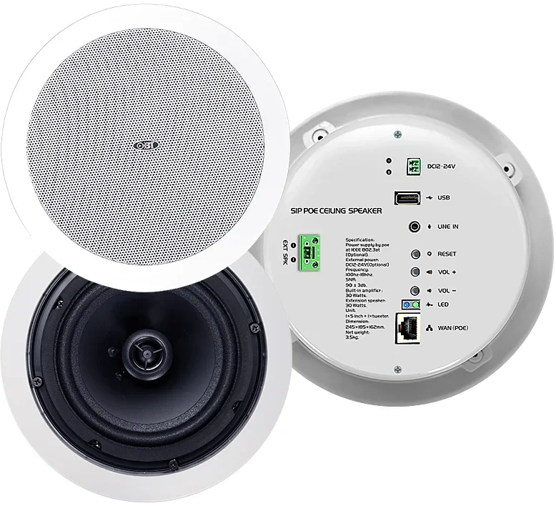 Pa System Sip Network Pa System Speaker Poe Ip Ceiling Network Ceiling Speaker
