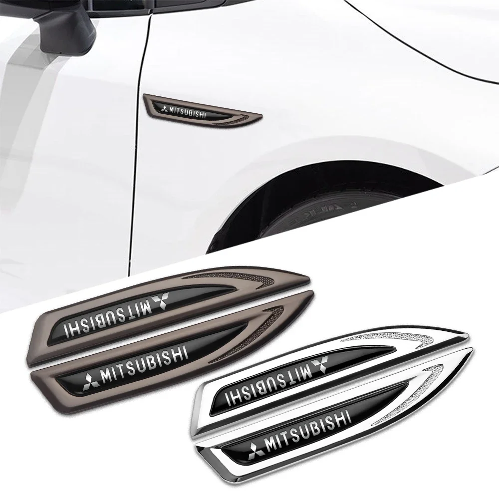 

3D Metal Car Side Fender & Rear Trunk Emblem Badge Sticker for Mitsubishi Outlander Lancer ASX Pajero Decal Accessories