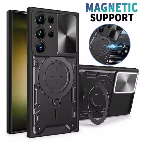 Funda For Samsung Galaxy S25 S24 S23 S22 S21 Ultra Plus Edge S20 FE Note 20 Ultra Case Camera Protection Ring Holder Phone Cover