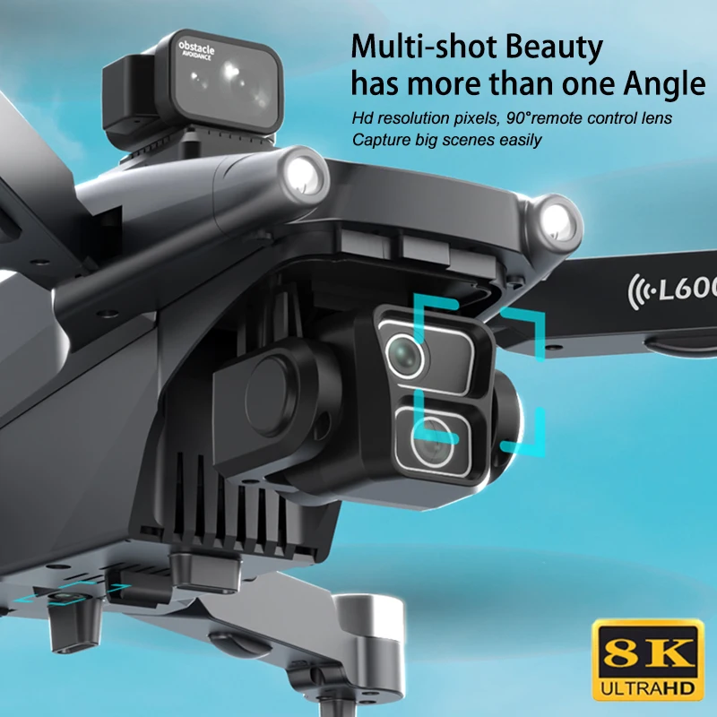 2025 novo L600-1 pro gps drone 5g profissional 8k hd antena câmera dupla controle de tela laser evitar obstáculos fpv rc dron 5000m