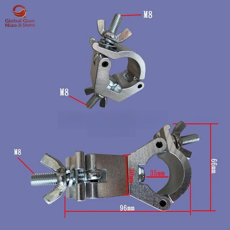 Stage Lighting Hook, Aluminum‑alloy Cross Universal Coupler, Scaffolding and Shelf Fixing Clamp, Round‑tube Connecting Buckle