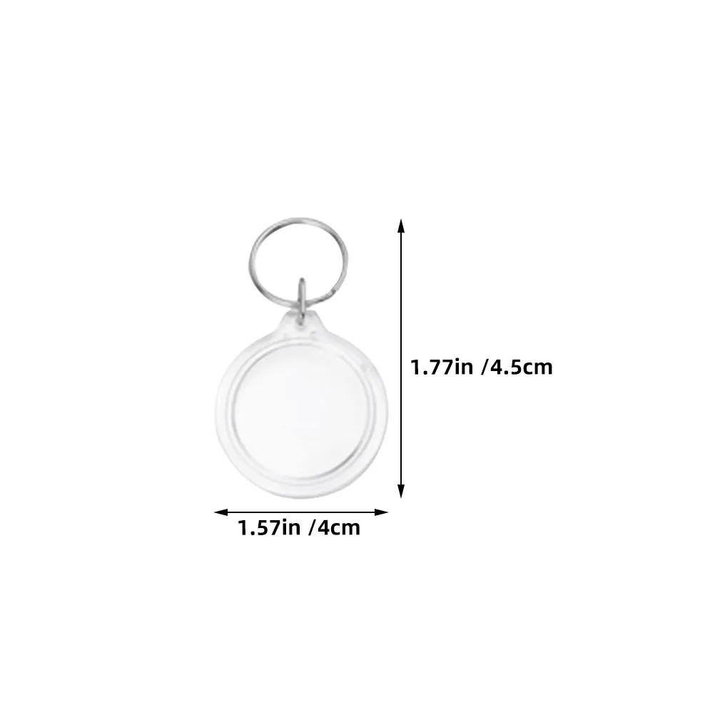 80Pcs Photo Frame Keychain Acrylic Mini Clear Keyring Holder 36Mm Compact Lightweight Secure for Keys Bags Travel Daily Carry