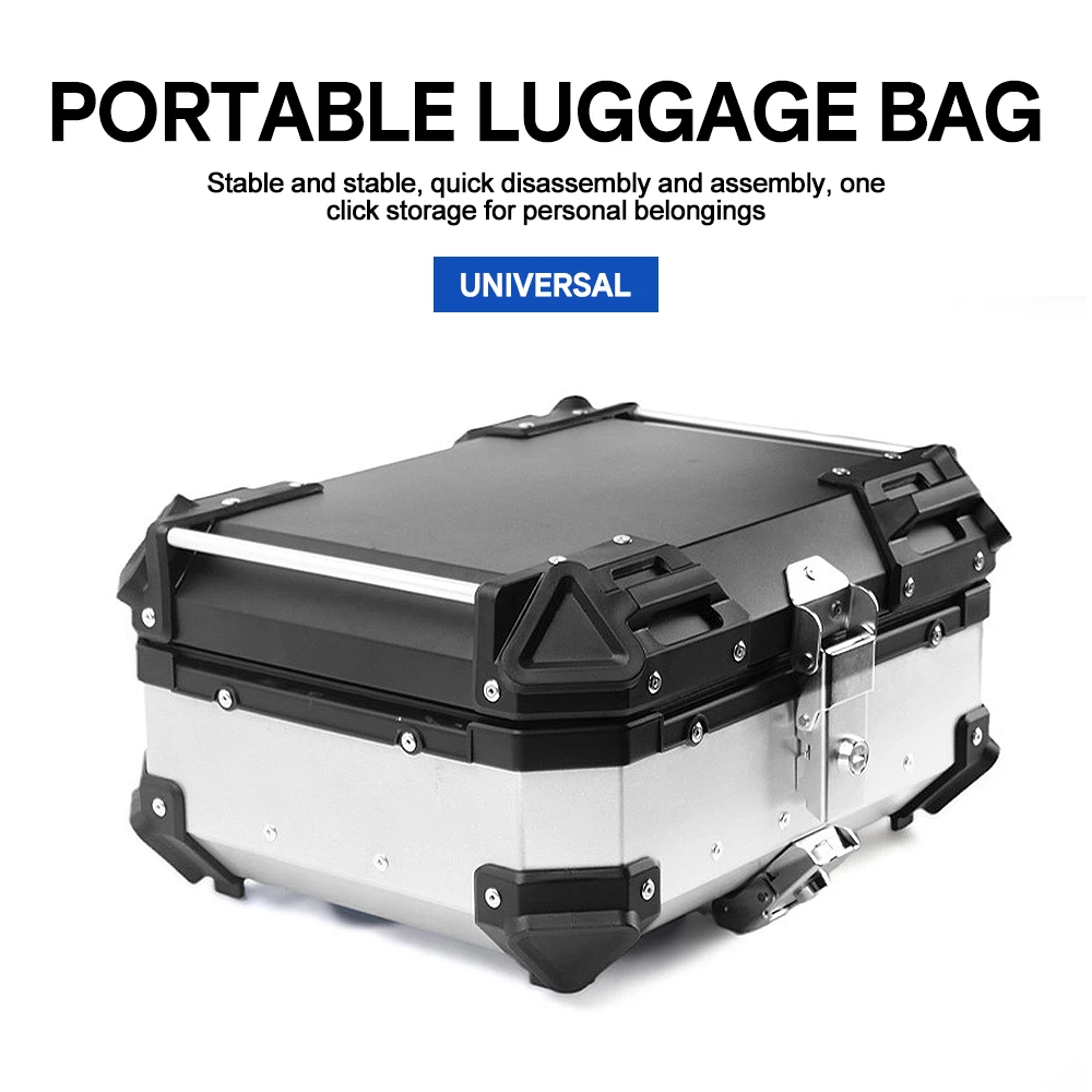 Universal aluminum alloy tail box, suitable for motorcycles and scooters, 28-liter capacity, waterproof luggage box/storage box.