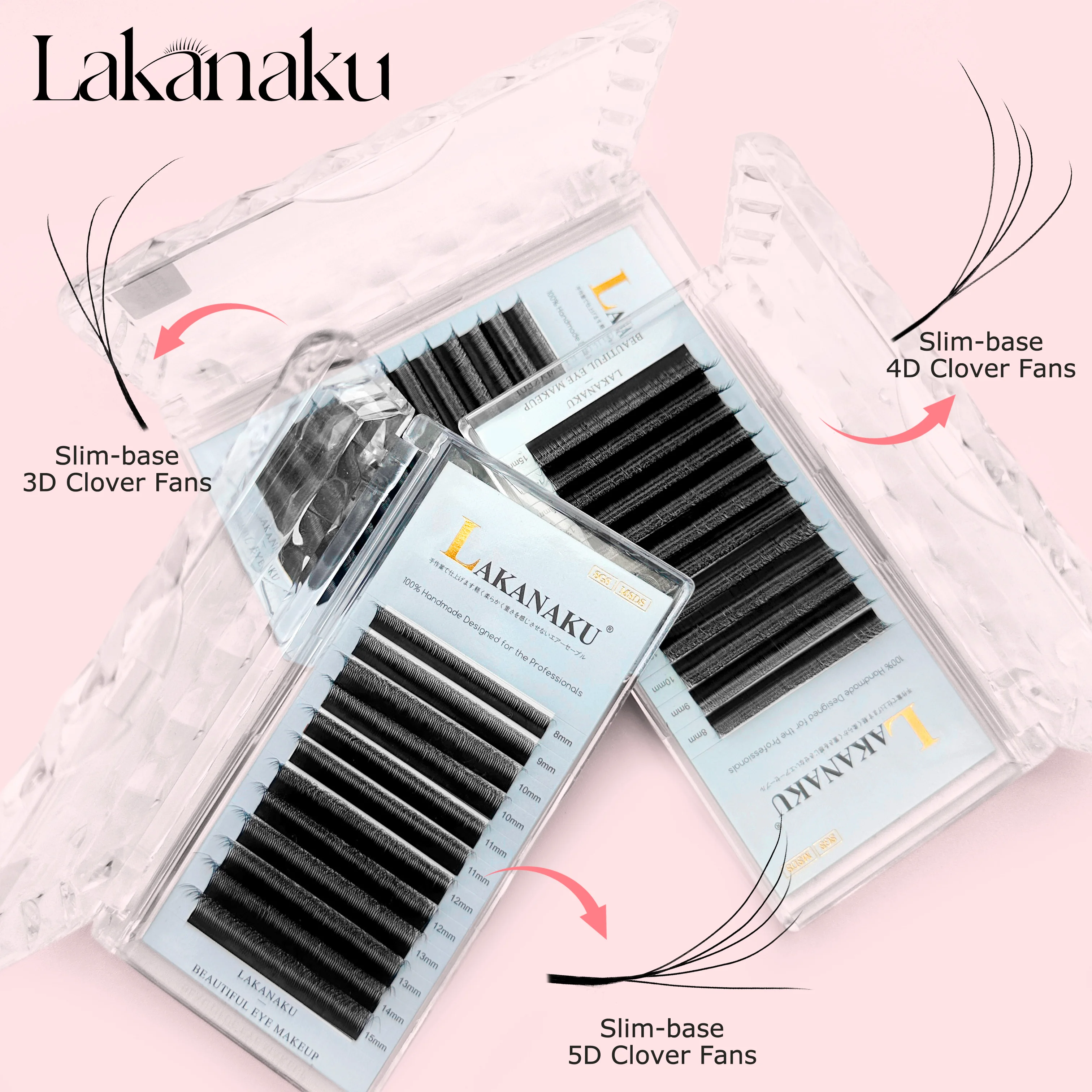 LAKANAKU Narrow Fio 3D 4D 5D W Cilios Wispy 3D 4D 5D W Shape Eyelash Extension Soft W Speedy Fans Lash Extensions
