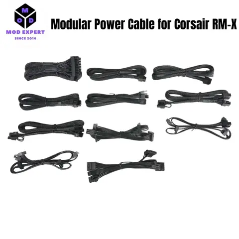PCIe 8Pin 6+2/Molex IDE/SATA/CPU 4+4/ATX 24Pin Power Cable for Corsair RM1000x, RM850x, RM750x, RM650x, RM550x Type4 Modular PSU