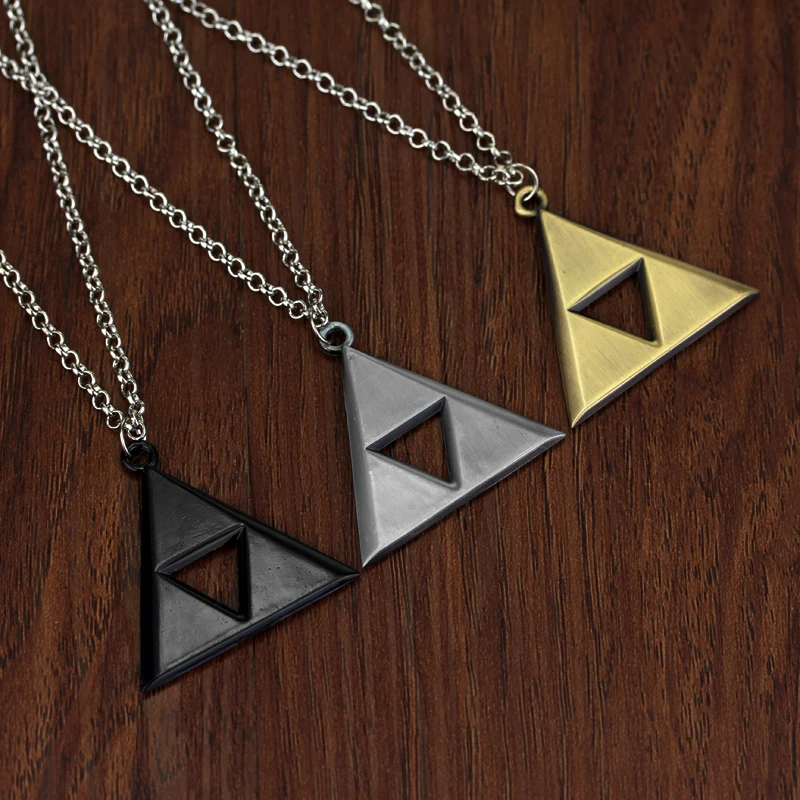 Breath of the Wild Vintage Necklace for Men Women LoZ Game Triforce Triangle Amulet Choker Necklace Cosplay Party Jewelry Gifts