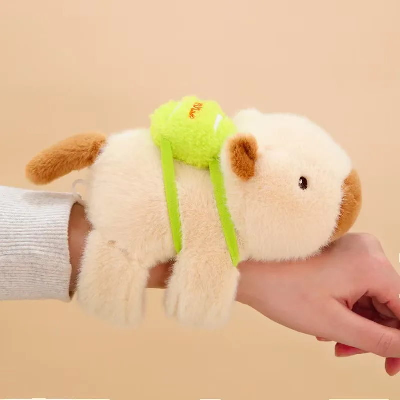 Capybara Hand Ring Wristband Kid Funny Toys Lovely Capybara Animal Slap Snap Wrap Wristband Bracelet Plush Stuffed Animal Kawaii