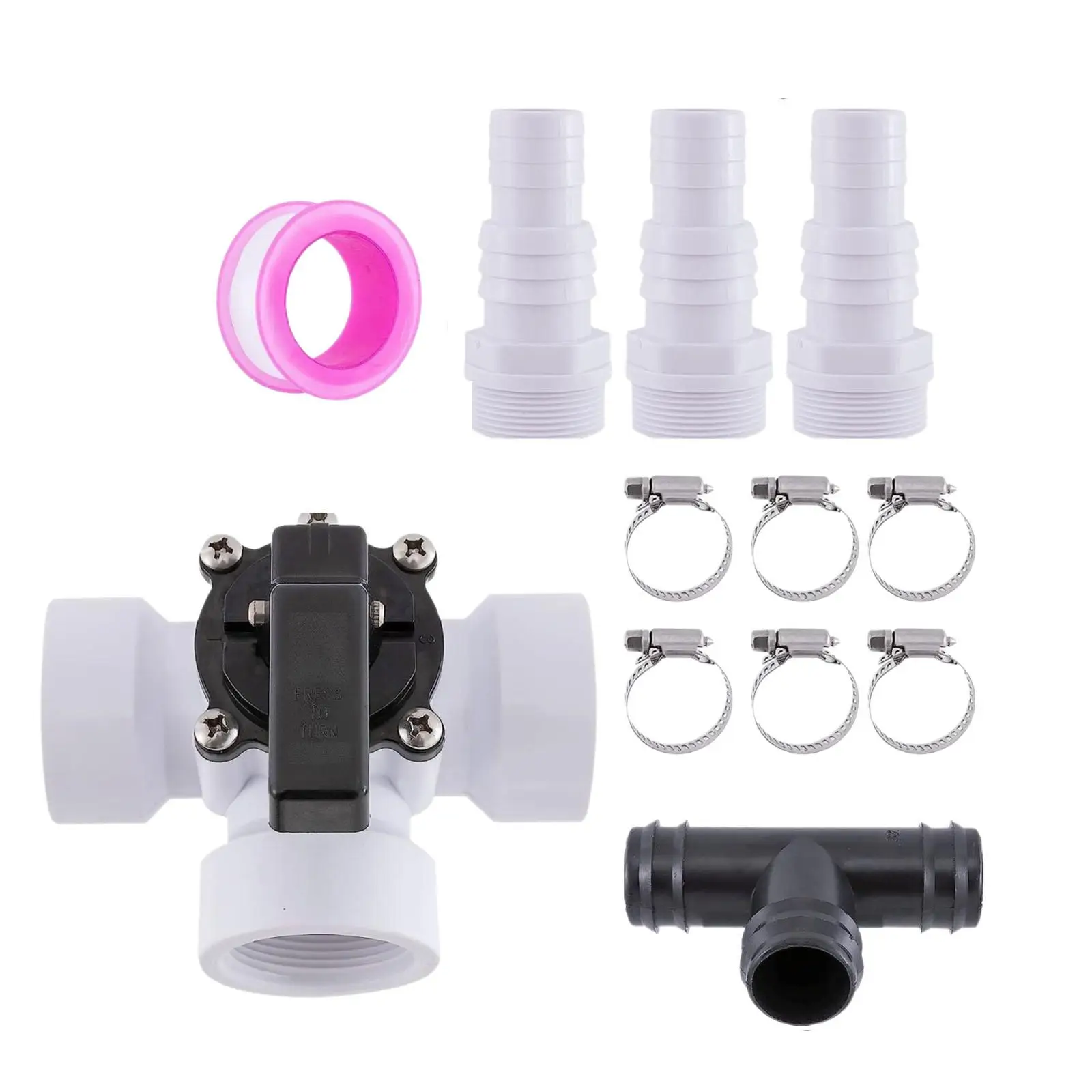 

Three Way Swimming Pool Diverter Valve Set, Hoses Fittings 1.5" for Pools and Spas, Universal Pool Hoses Connection Parts