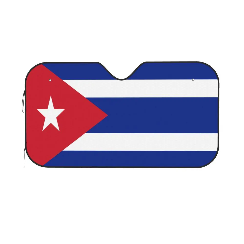 Cuba Flag Car Reflective Sun Blocker Fits Small Sedans, Mini SUVs  Standard  Sunshade  Car Accessories