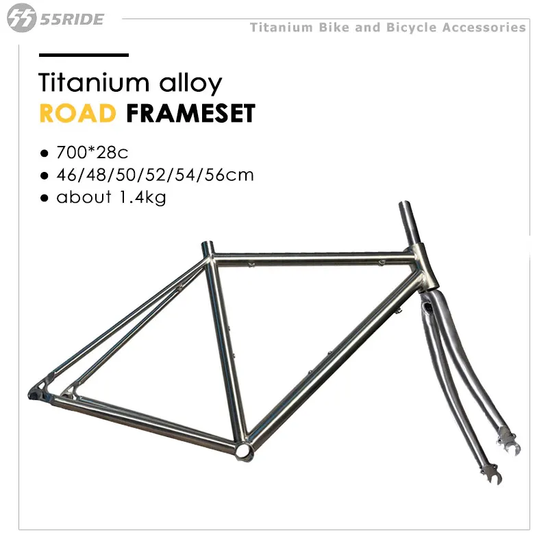 

Титановая дорожная рама C Brake Max 700*28C, набор рамок для шоссейного велосипеда, 46-56 см, рамы для велосипеда из титанового сплава